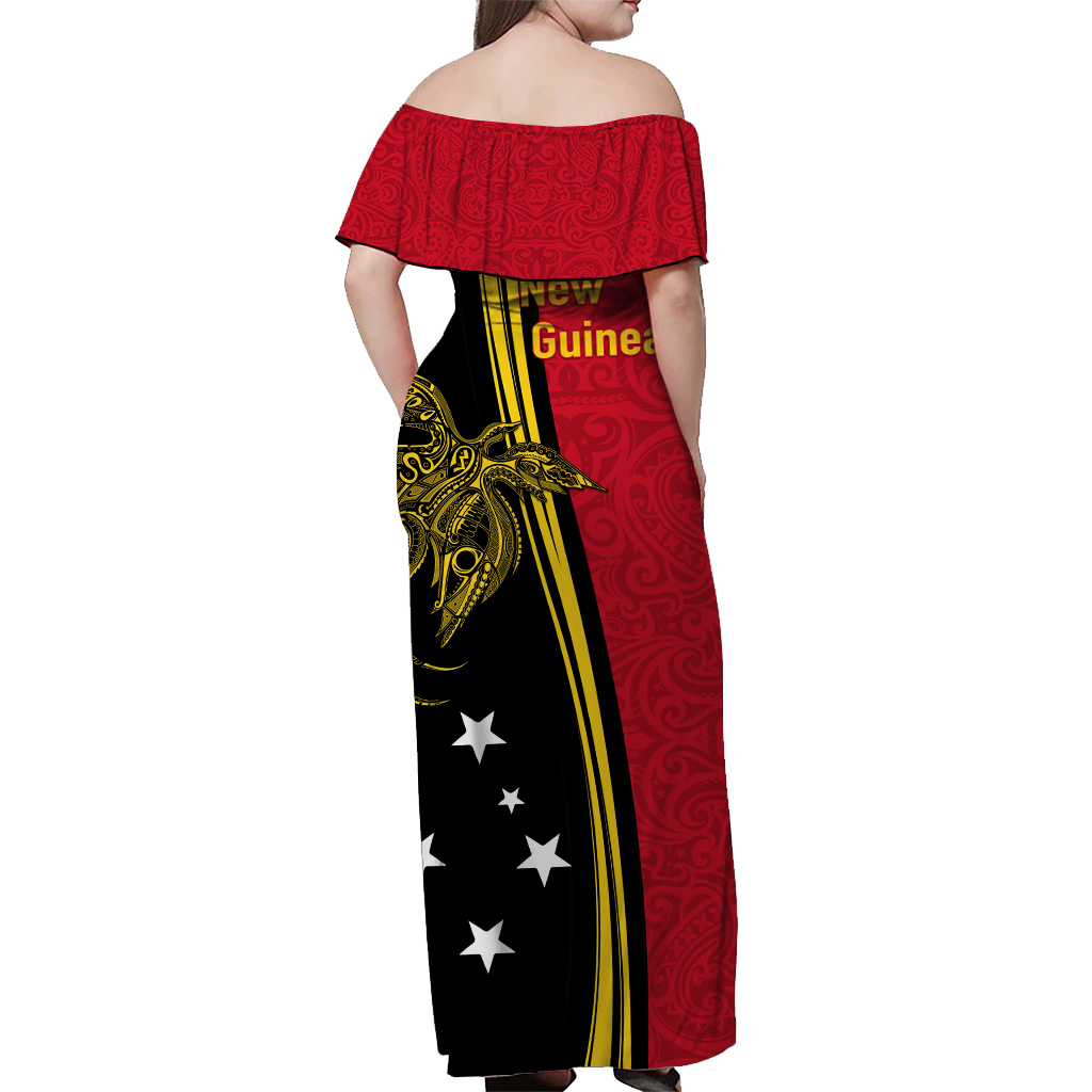 Papua New Guinea Independence Anniversary Polynesian Tribal Women Off Shoulder Dress - LT12 - Polynesian Pride