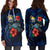 Nauru Polynesian Hoodie Dress - Blue Turtle Hibiscus - Polynesian Pride