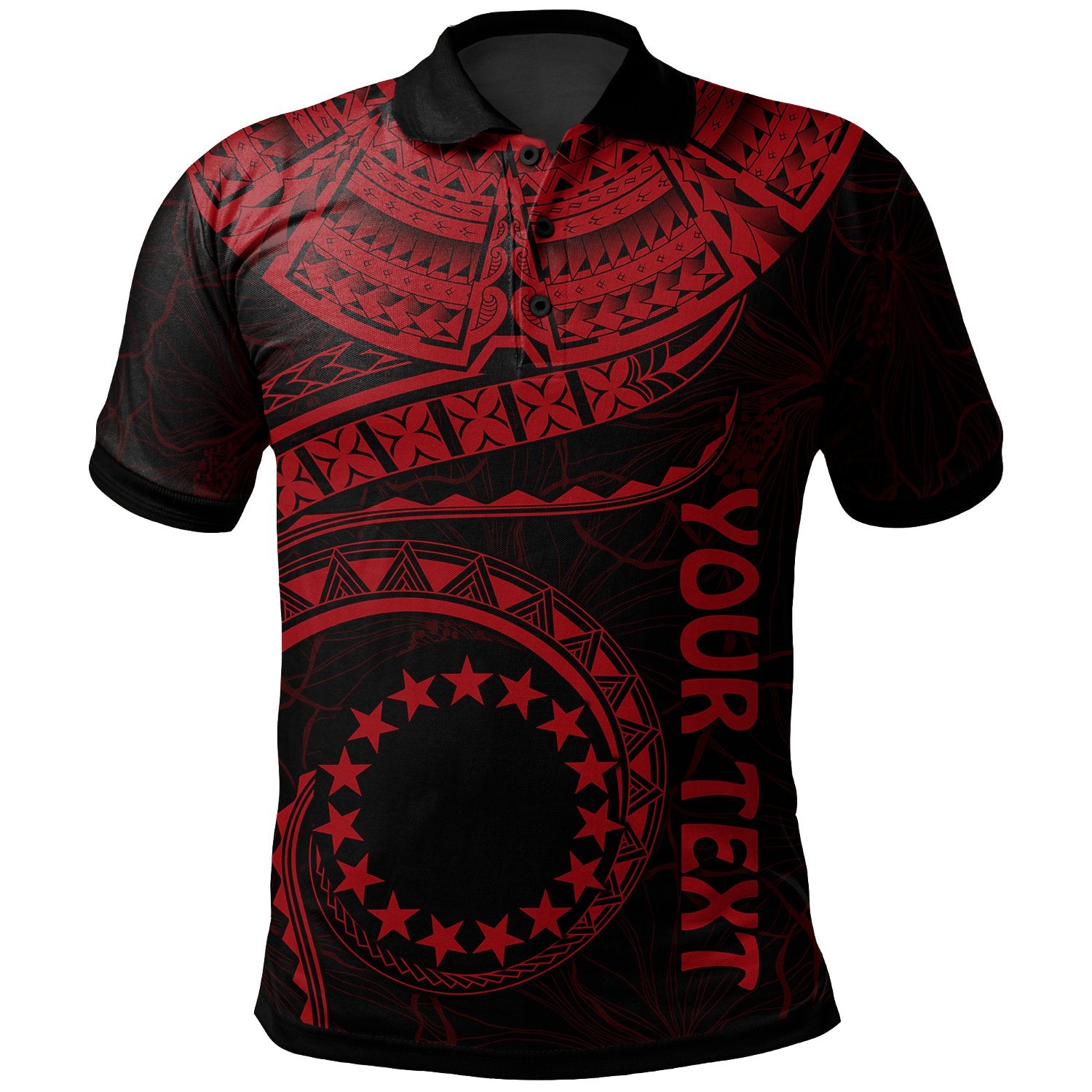 Cook Islands Polynesian Custom Polo Shirt Kuki Airani Waves (Red) Unisex Red - Polynesian Pride