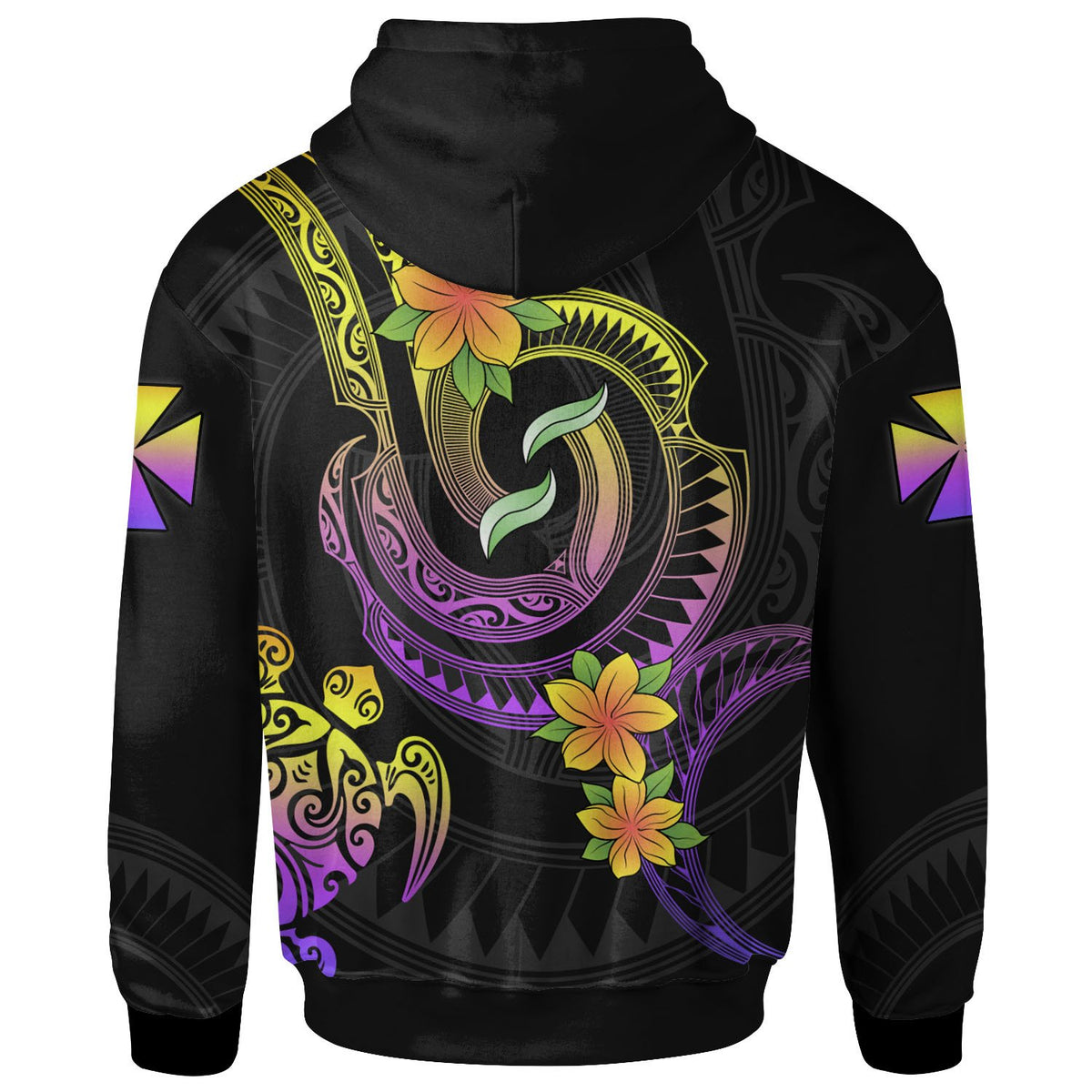 Wallis and Futuna Custom Zip up Hoodie Plumeria Flowers with Spiral Patterns - Polynesian Pride