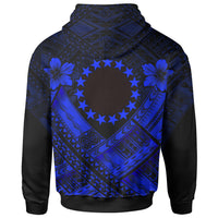 Cook Islands Polynesian Zip up Hoodie Cook Islands Blue Seal Camisole Hibiscus Style - Polynesian Pride