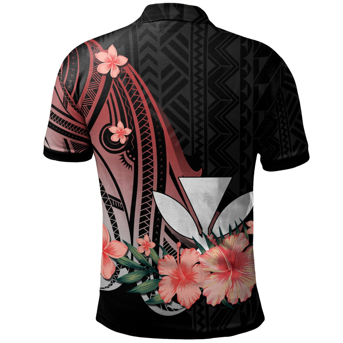 Kanaka Maoli Custom Polo Shirt Red Polynesian Hibiscus Pattern Style - Polynesian Pride
