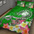 Fiji Quilt Bed Set - Turtle Plumeria (Green) - Polynesian Pride