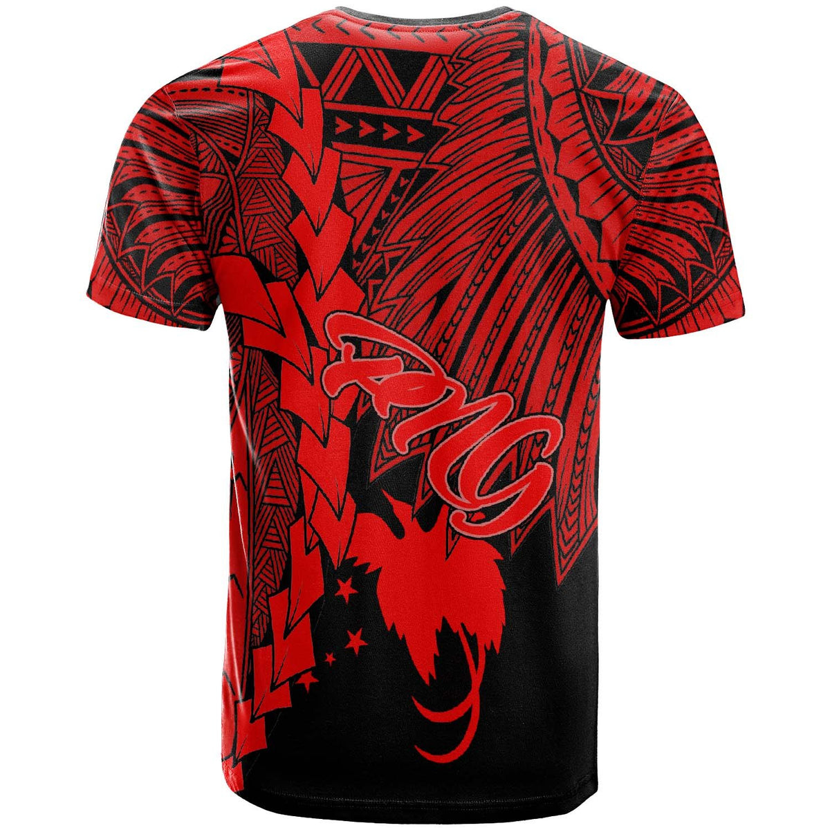Papua New Guinea Polynesian Custom T Shirt Tribal Wave Tattoo Red - Polynesian Pride