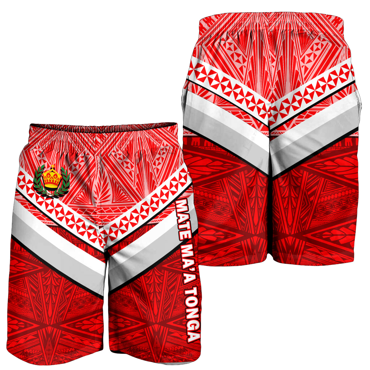 Tonga Rugby Mate Ma'a Tonga Tapa Pattern Men Short - LT2 - Polynesian Pride