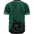 Chuuk Polynesian Custom Personalised Baseball Shirt - Tribal Wave Tattoo Green - Polynesian Pride