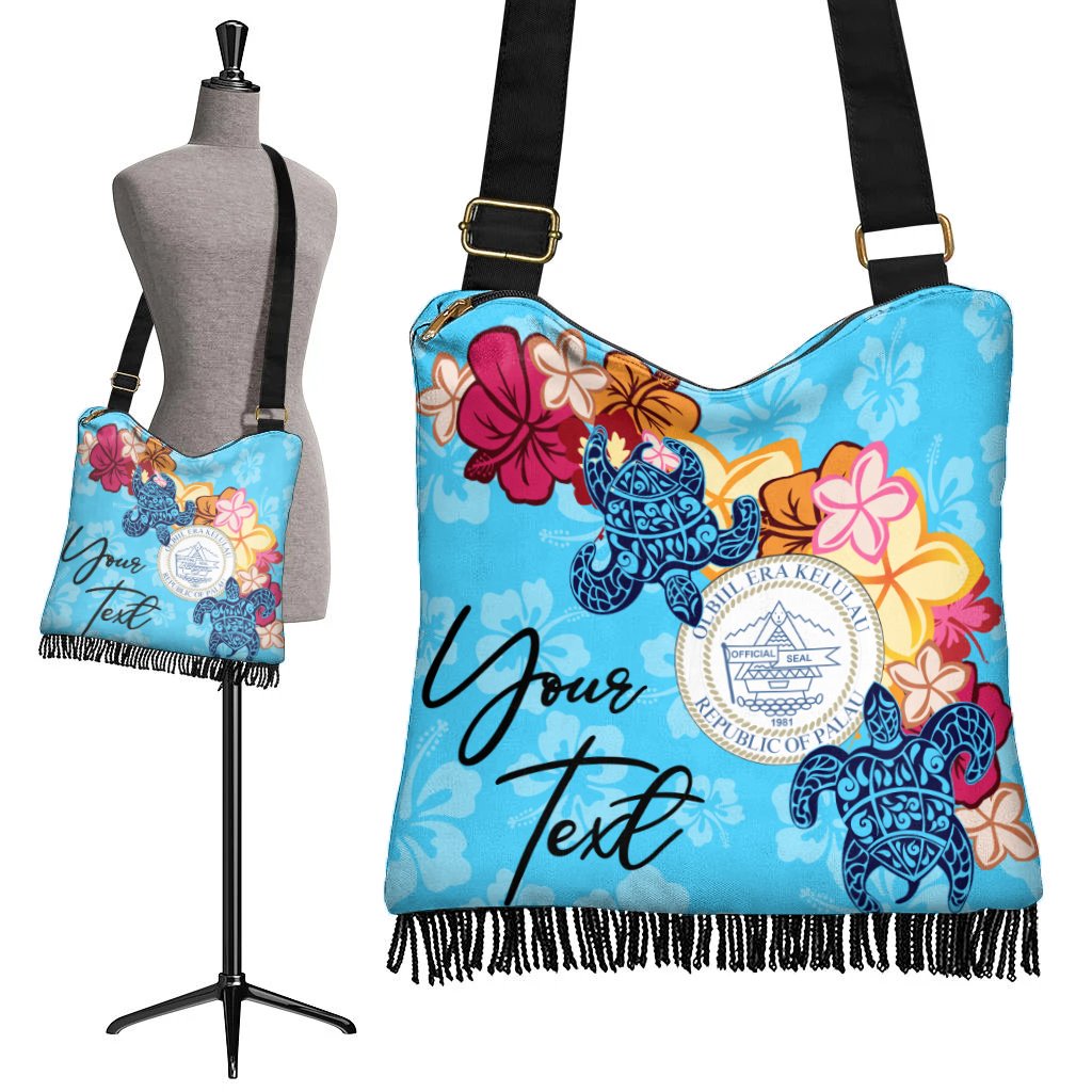 Palau Custom Personalised Boho Handbag - Tropical Style One Style One Size Blue - Polynesian Pride