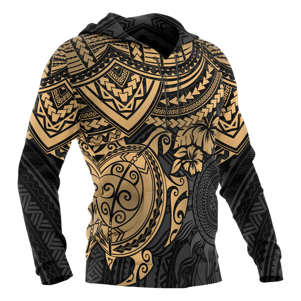 Hoodie Polynesian Golden Turtle - Polynesian Pride