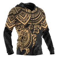 Hoodie Polynesian Golden Turtle - Polynesian Pride