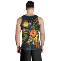 Marshall Islands Polynesian Men's Tank Top - Legend of Marshall Islands (Blue) - Polynesian Pride