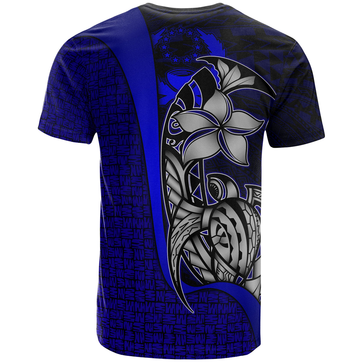 Pohnpei Micronesian Custom T Shirt Blue Turtle with Hook - Polynesian Pride