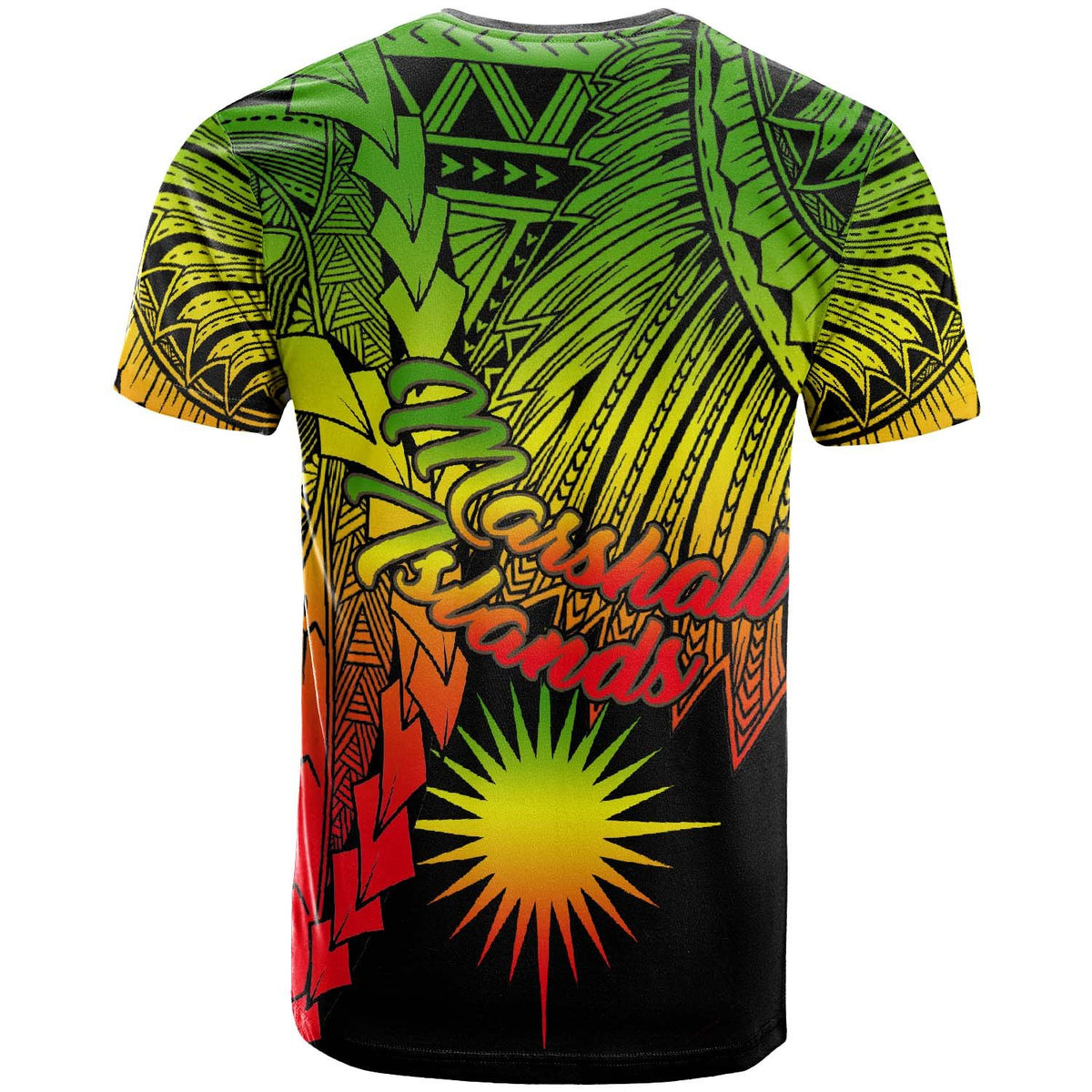 Marshall Islands Polynesian T Shirt Tribal Wave Tattoo Reggae - Polynesian Pride