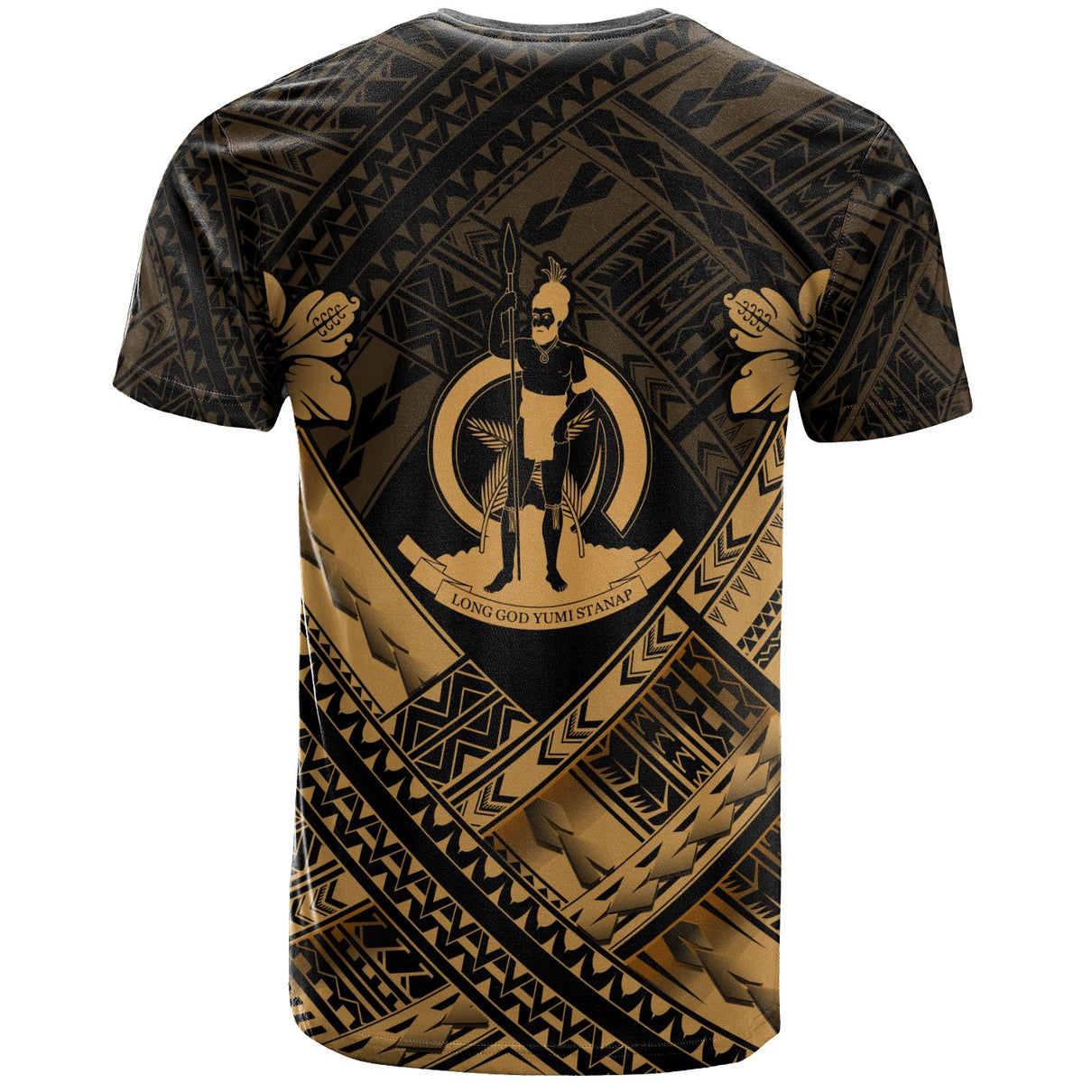 Vanuatu Custom Polynesian T Shirt Vanuatuan Gold Seal Camisole Hibiscus Style - Polynesian Pride
