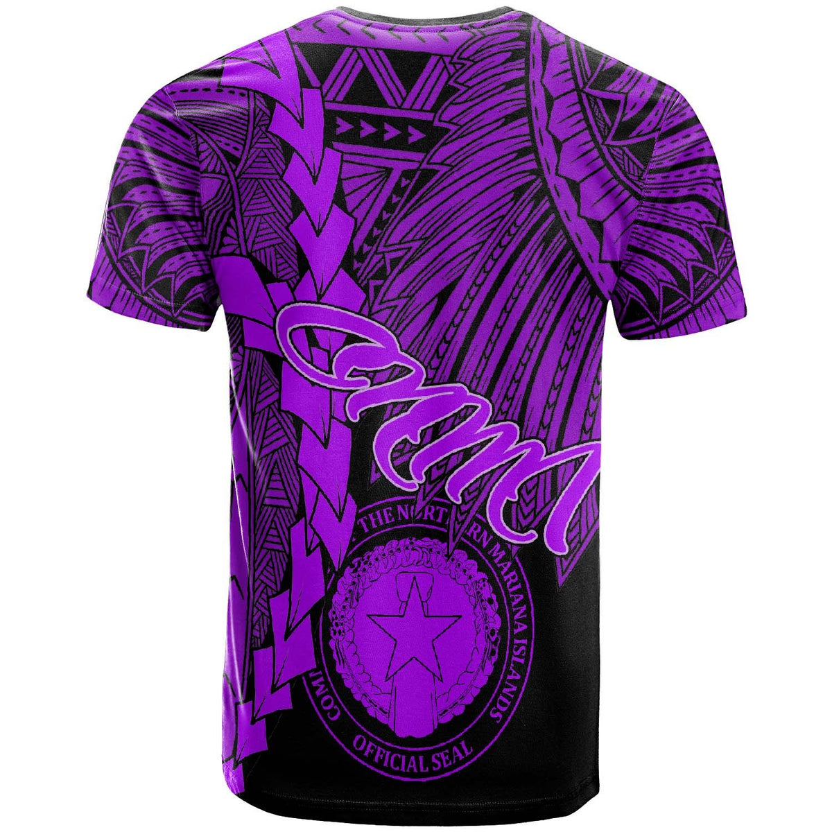 Northern Mariana Islands Polynesian T Shirt Tribal Wave Tattoo Purple - Polynesian Pride