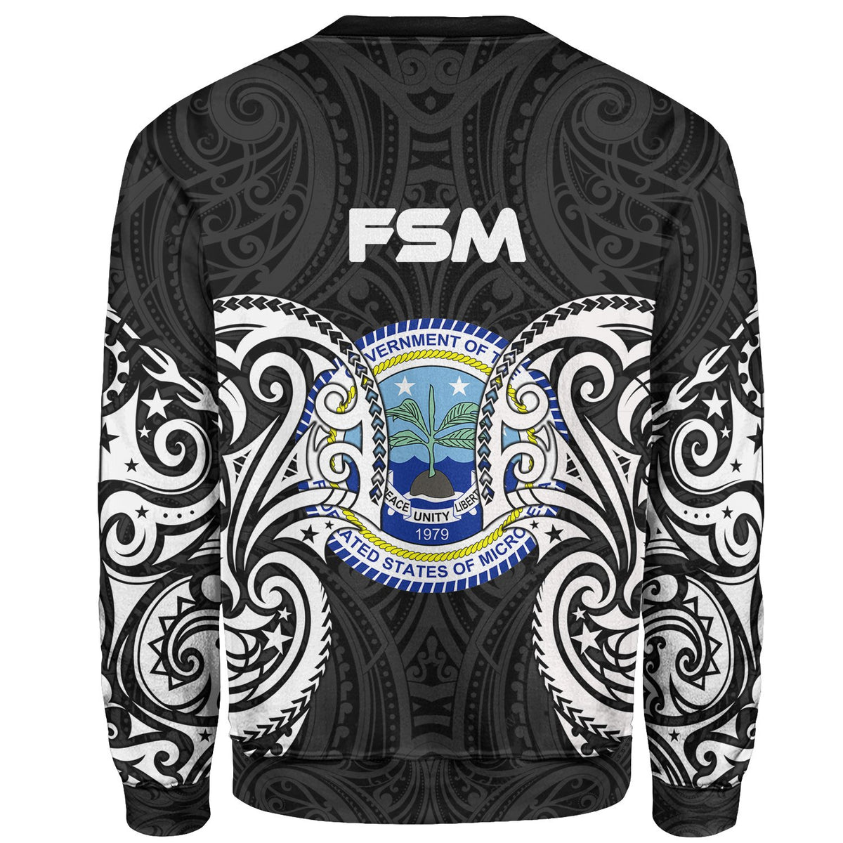 Federated States Of Micronesia Polynesian Custom Personalised Sweater - Spirit Style White - Polynesian Pride