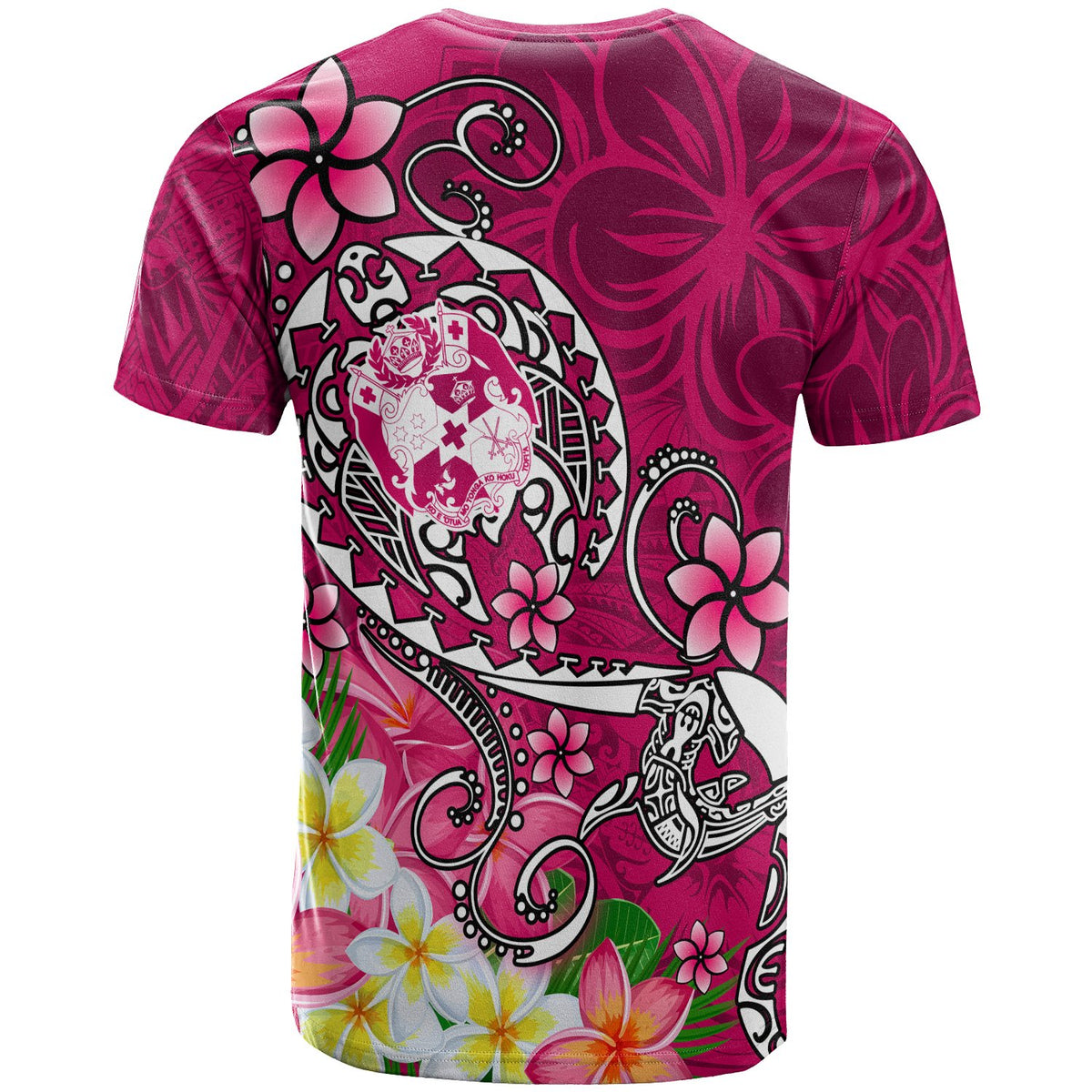 Tonga T Shirt Turtle Plumeria (PINK) - Polynesian Pride