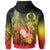 Vanuatu Custom Hoodie Humpback Whale with Tropical Flowers (Yellow) - Polynesian Pride