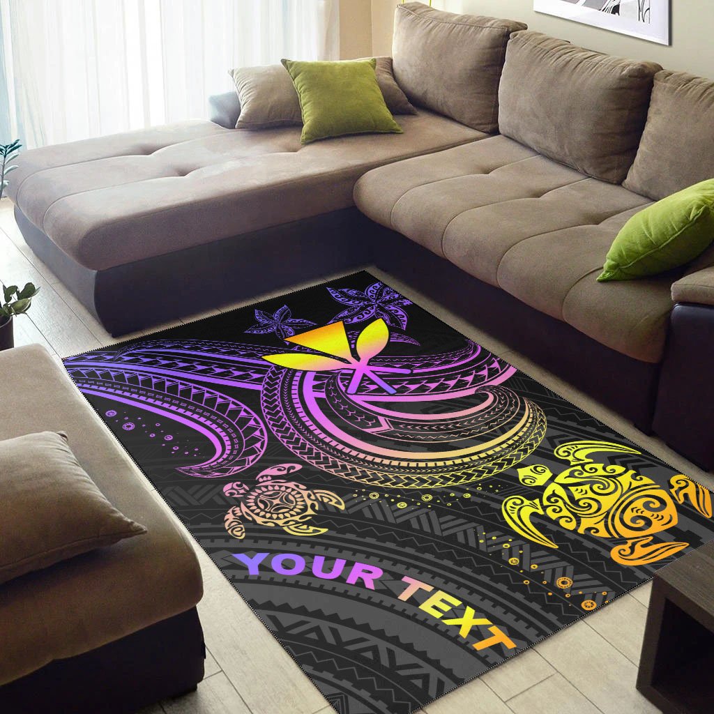 Hawaii Custom Personalised Area Rug - Pink Turtle - Polynesian Pride