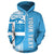 Fiji Polynesian Tapa Custom Hoodie Blue Line - Polynesian Pride