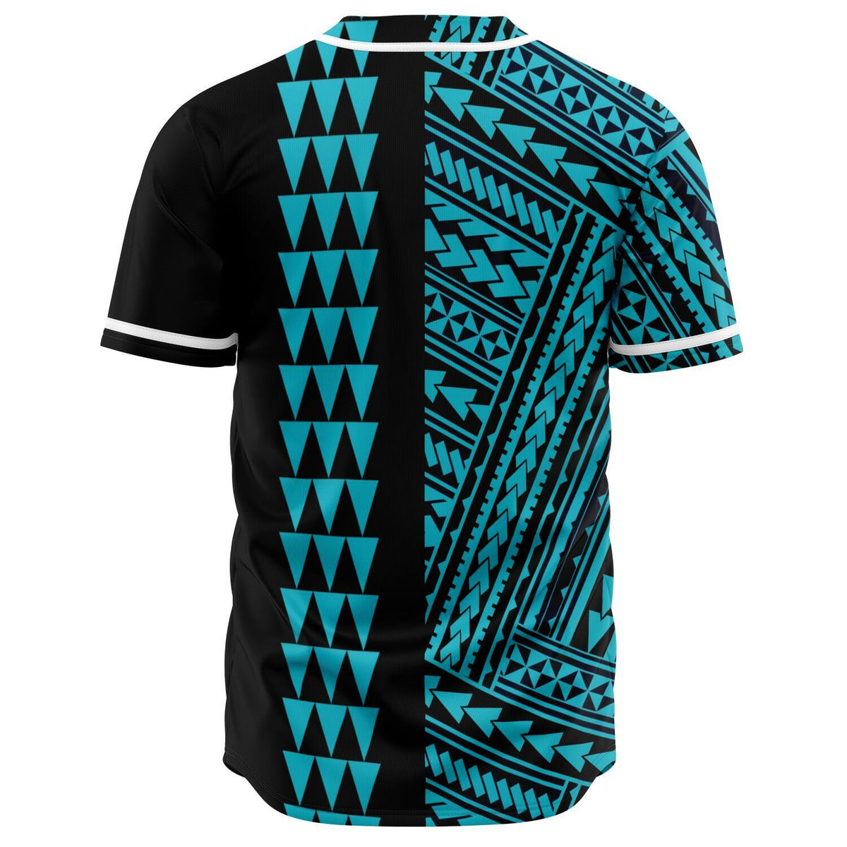 Hawaii Polynesian Kakau Baseball Jersey V.3 - Freestyle - Blue - Polynesian Pride
