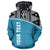 Fiji Polynesian Tapa Custom Zip up Hoodie Blue Curve - Polynesian Pride