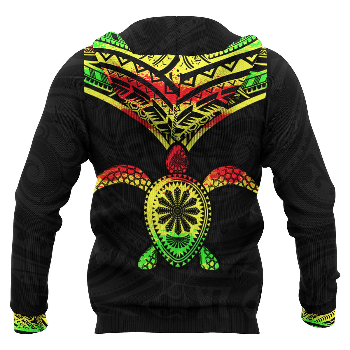 Polynesian Hawaii All Over Hoodie Reggae Turtle - Polynesian Pride