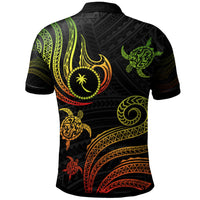 Chuuk Polo Shirt Polynesian Turtle With Pattern Reggae - Polynesian Pride