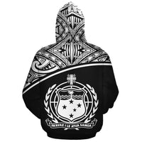 Samoa Polynesian Custom Hoodie Black Curve - Polynesian Pride