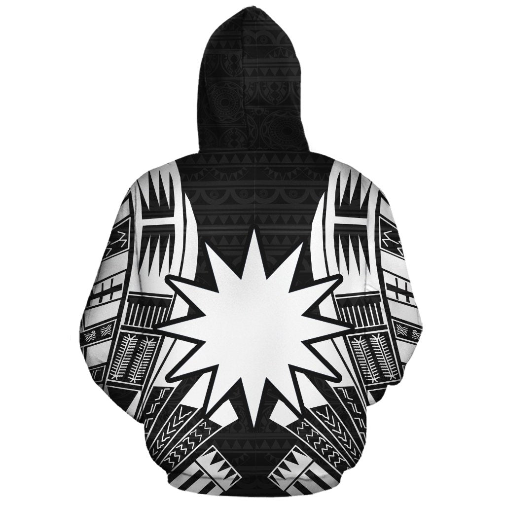 Nauru Polynesian Custom Zip up Hoodie Black Tattoo - Polynesian Pride