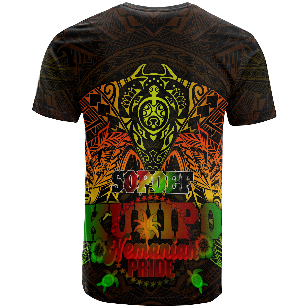 Chuuk T Shirt Reggae Kanaka Maoli Turtle Manta Ray - Polynesian Pride