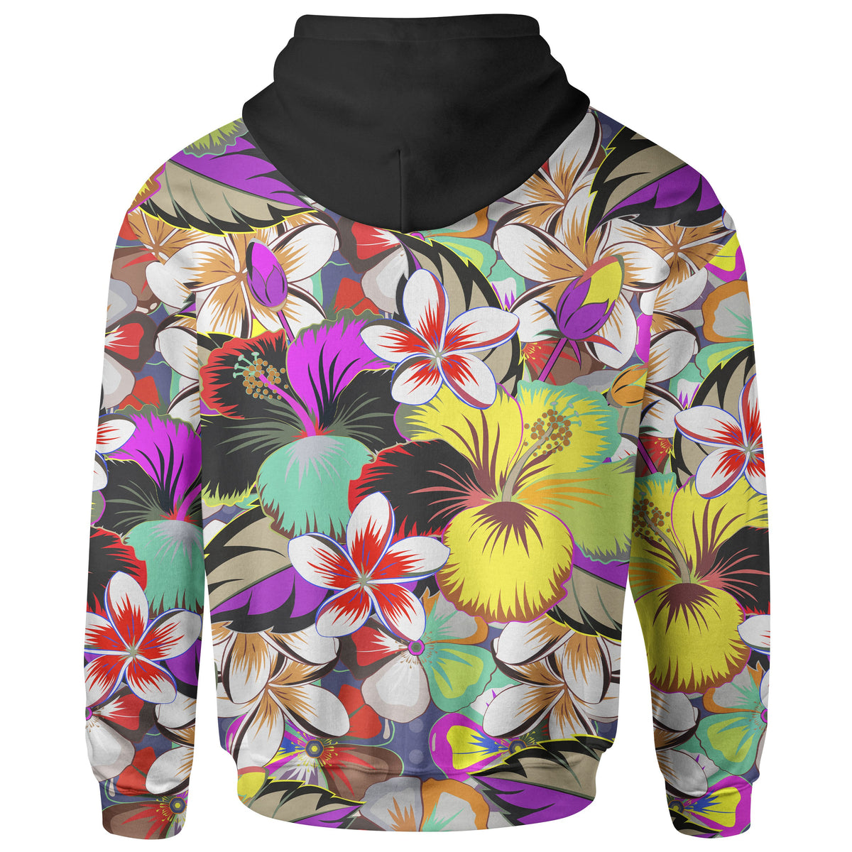 Polynesian Hoodie Hibiscusnd Plumeria Patterns - Polynesian Pride