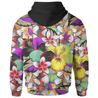 Polynesian Zip up Hoodie Hibiscus and Plumeria Patterns - Polynesian Pride