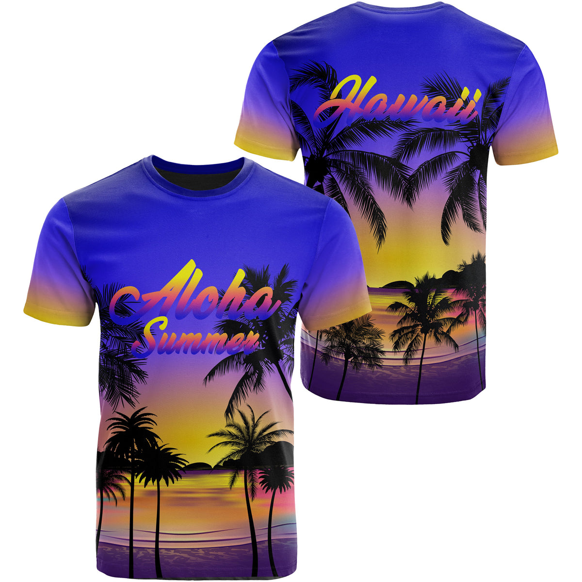 Hawaii Aloha Summer Womens T Shirt Unisex Blue - Polynesian Pride