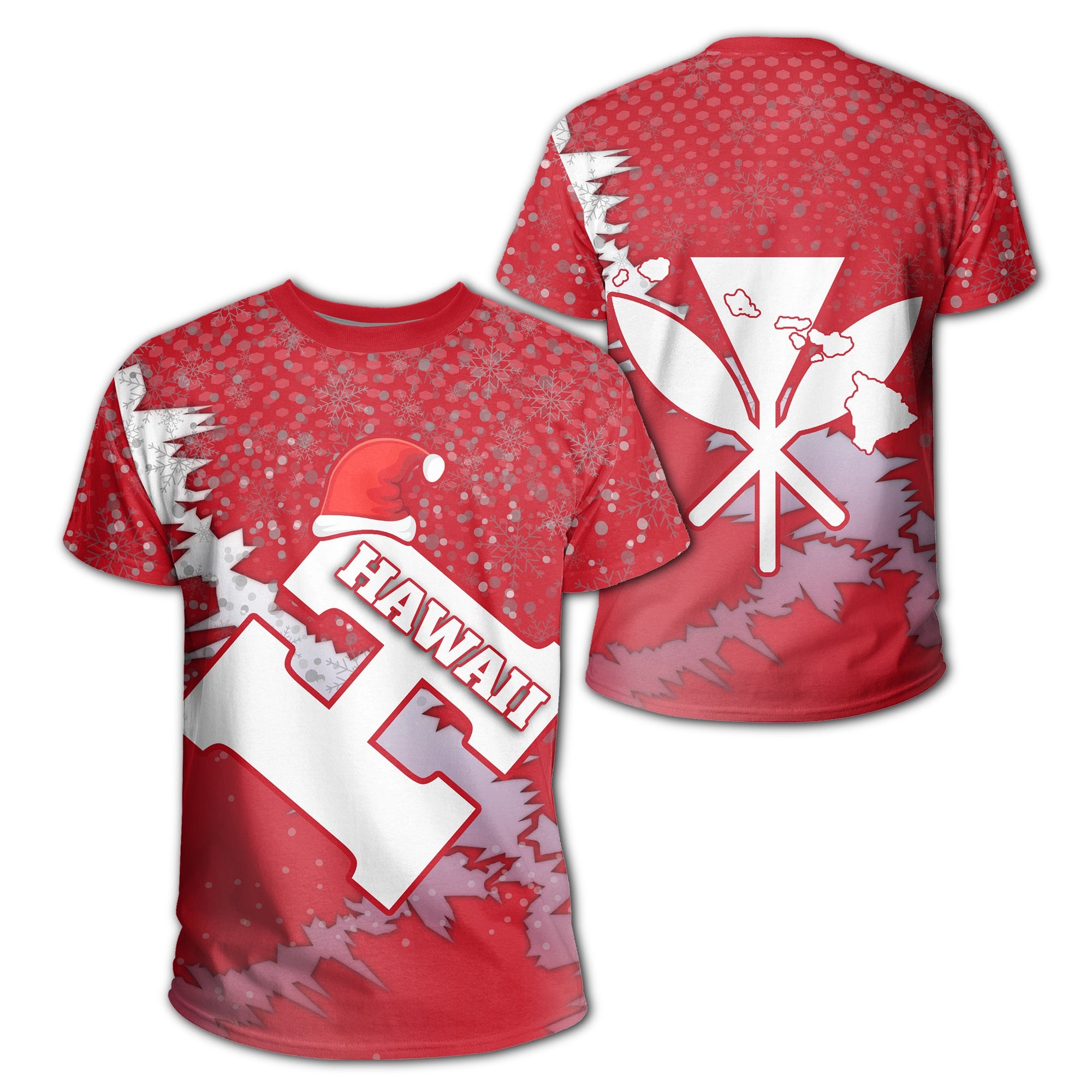 Hawaii Christmas T Shirt Ship Style Unisex Red - Polynesian Pride