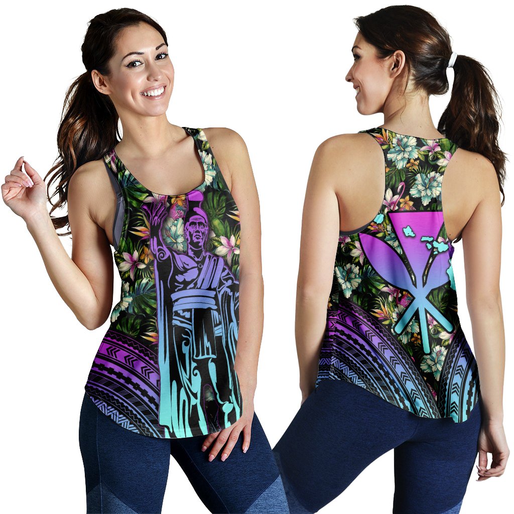 Hawaii King Polynesian Tropical Women's Racerback Tank - Hors Style - AH Black - Polynesian Pride