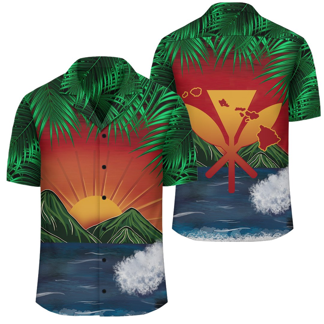 Hawaii Sea Leaves Hawaiian Shirt Unisex Green - Polynesian Pride