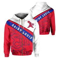 Hawaii Saint Louis Football Hoodie (zip up) Unisex Red - Polynesian Pride