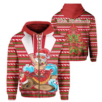 Hawaii Mele Kalikimaka Chrismas Hoodie (Zip up) Kimbum Style Unisex Red - Polynesian Pride