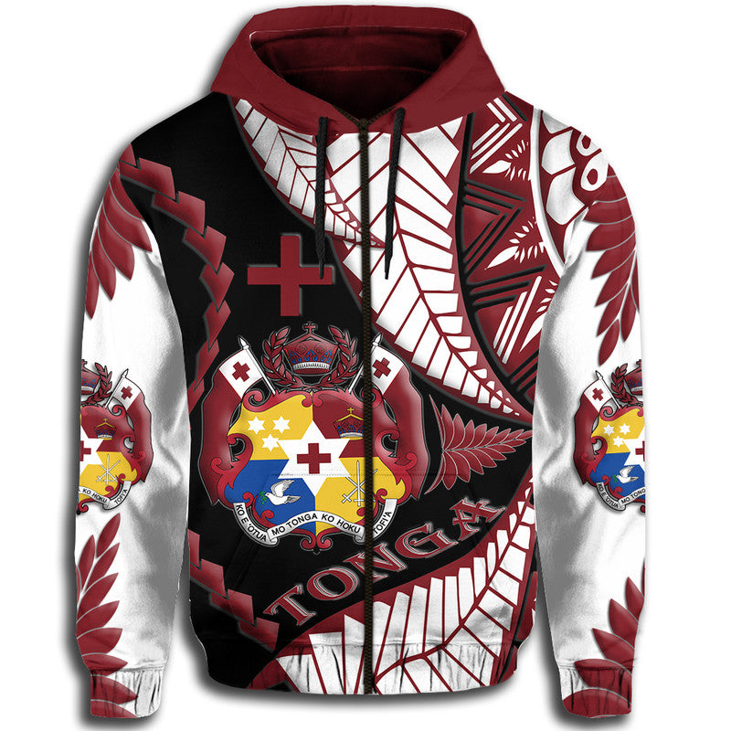 Tonga Hoodie Emancipation Day Kupesi Pattern No.3 LT9 Zip Hoodie - Polynesian Pride