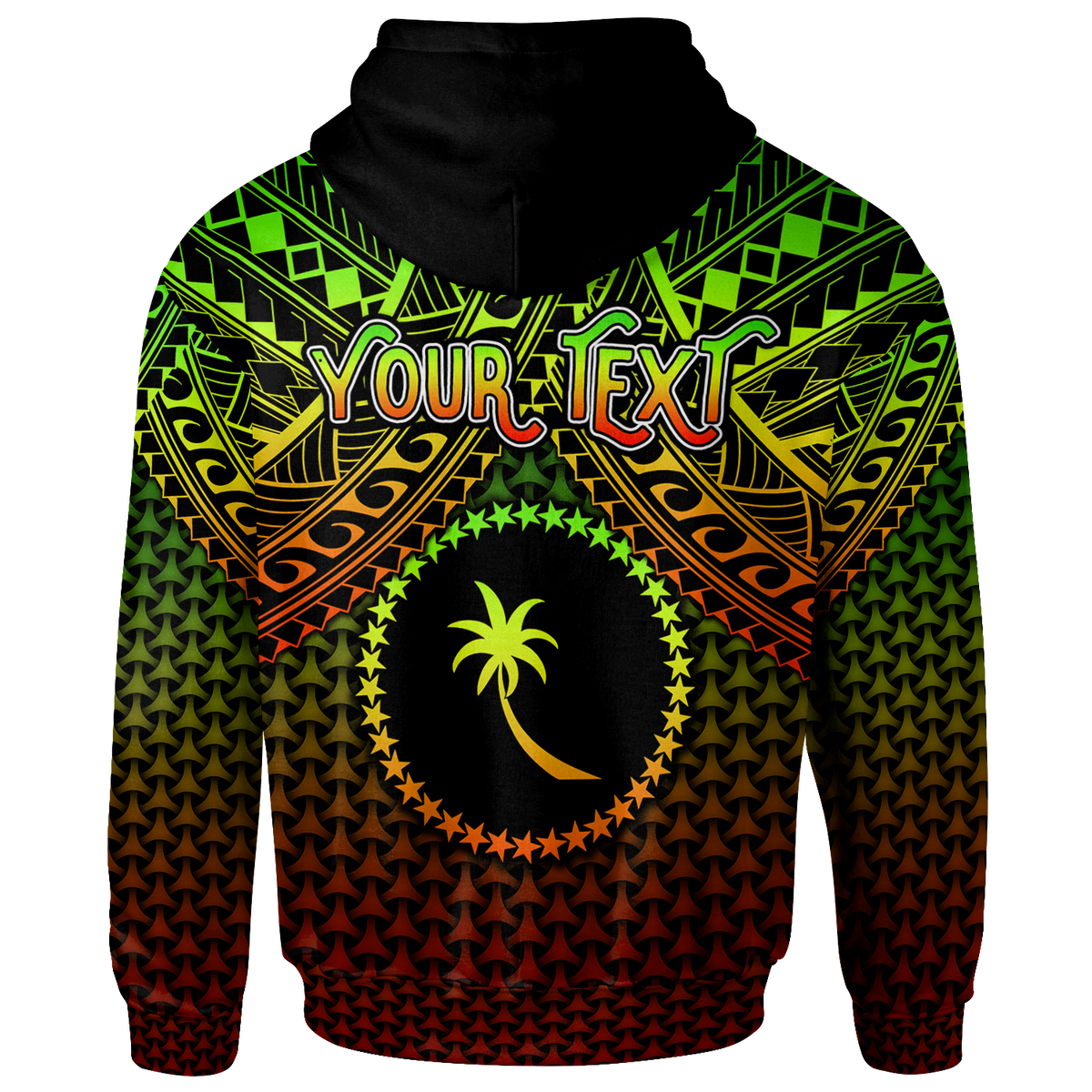 Polynesian Chuuk Custom Zip up Hoodie Reggae Vintage Polynesian Patterns - Polynesian Pride
