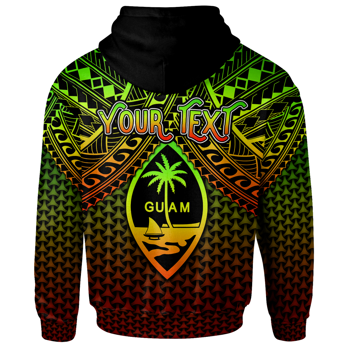 Polynesian Guam Custom Zip up Hoodie Reggae Vintage Polynesian Patterns - Polynesian Pride