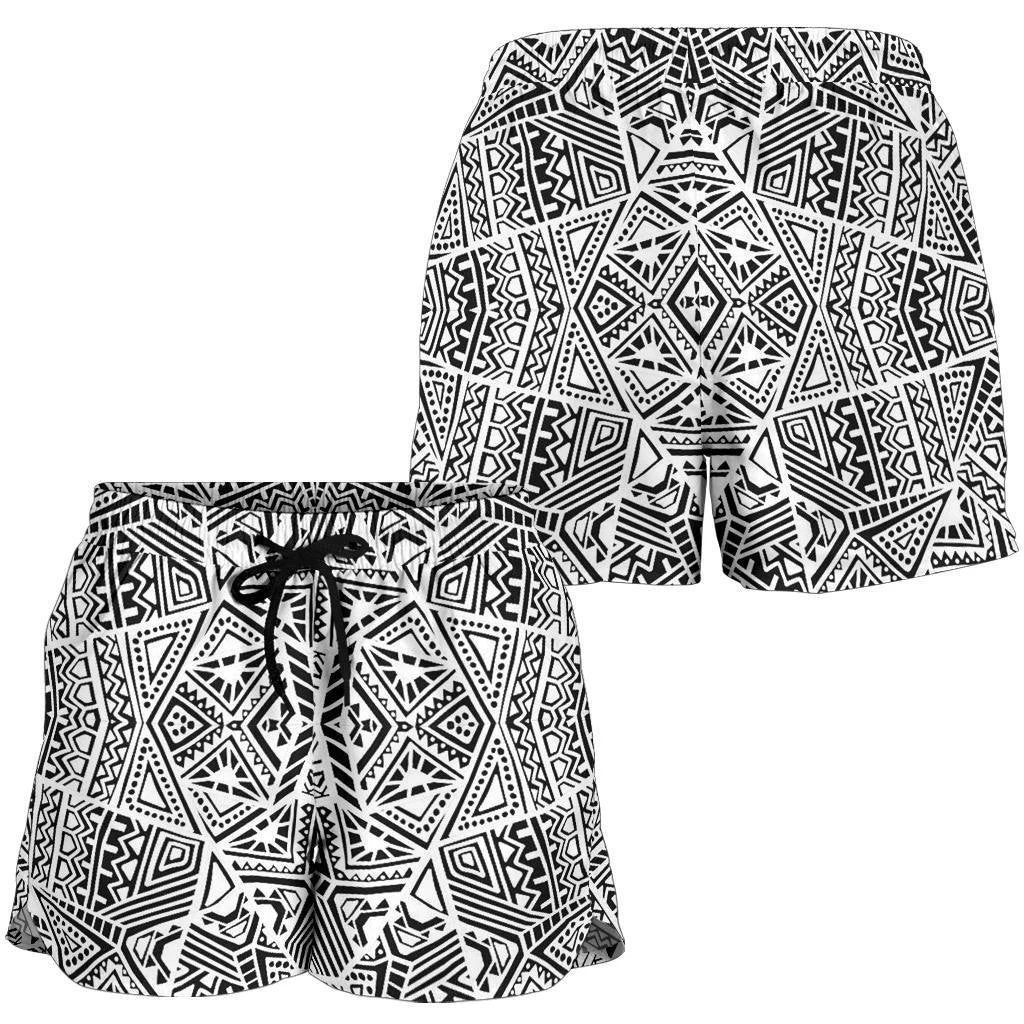 Polynesian Women's Shorts White And Black Women White - Polynesian Pride