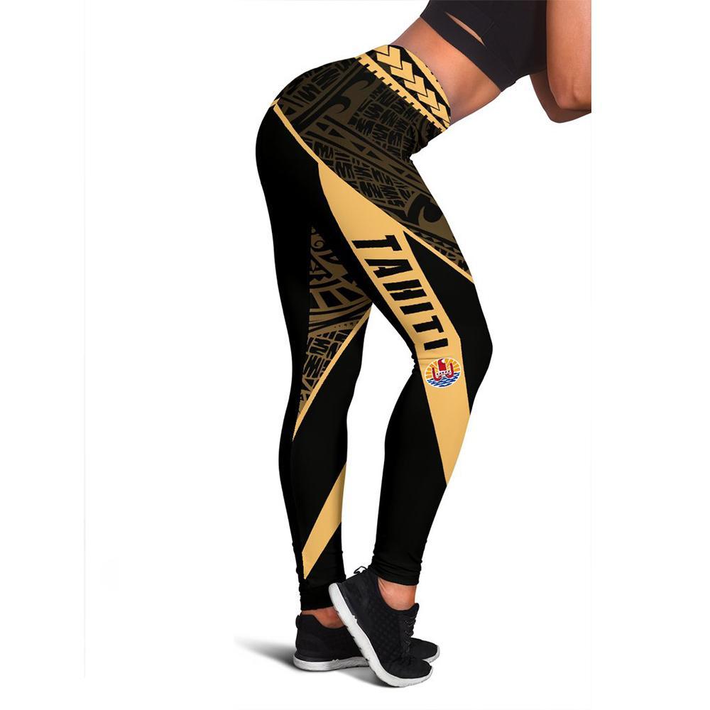 Tahiti Active 5th Leggings A16 Black - Polynesian Pride