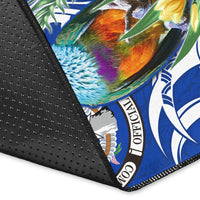 (Custom Personalised) Northern Mariana Islands Area Rug Mariana Fruit Dove Mix Frangipani Flowers Blue LT13 - Polynesian Pride