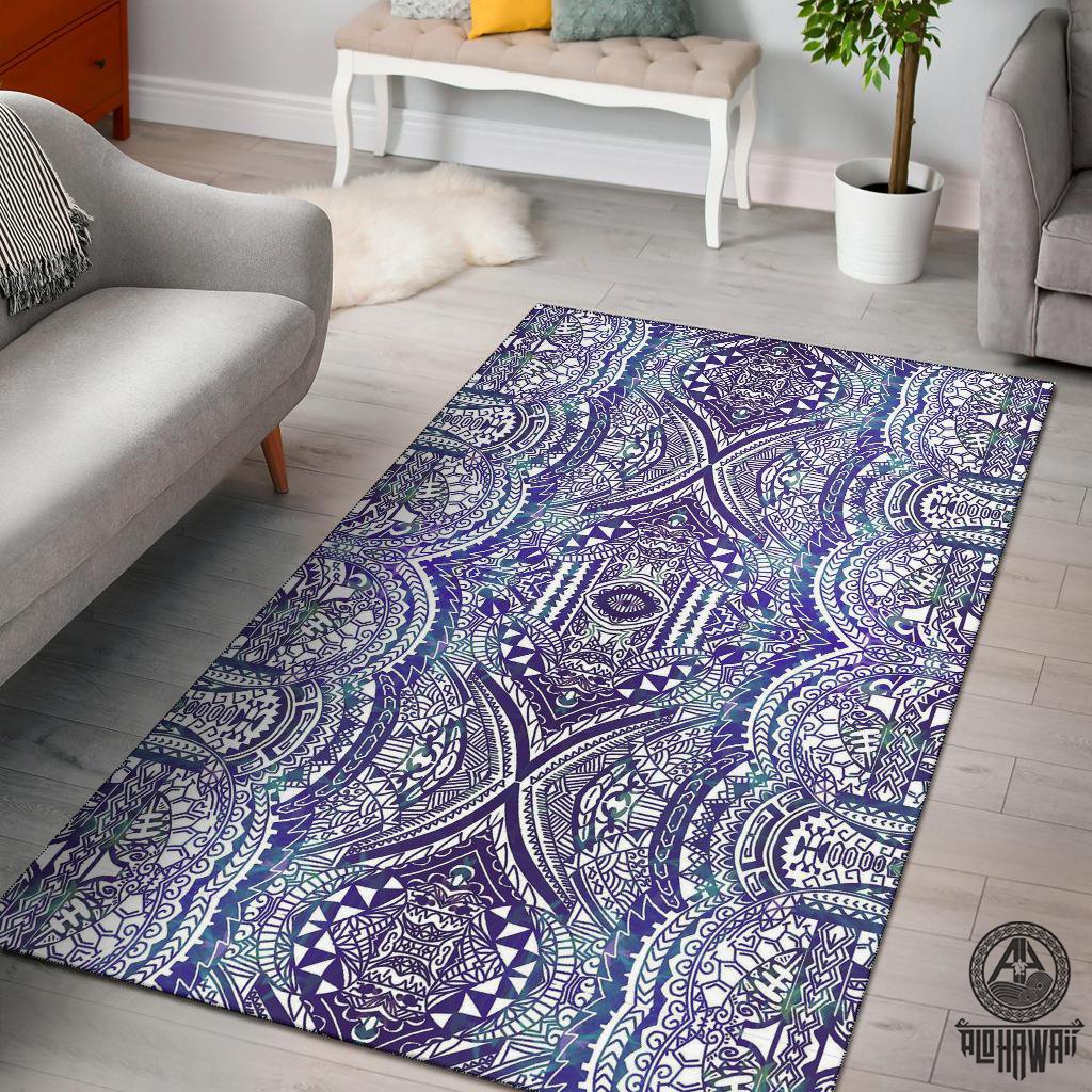 Polynesian Purple Area Rug Black - Polynesian Pride