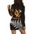 (Custom Personalised) Leo Zodiac Style Maori Hoodie Dress Orange Lion LT13 - Polynesian Pride