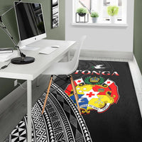 Tonga Area Rug Tongan Pattern Blithesome Version Black LT13 - Polynesian Pride