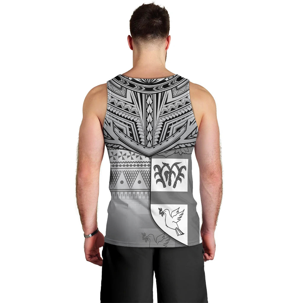 Fiji Creative Men Tank Top Love Country Version Black LT13 - Polynesian Pride