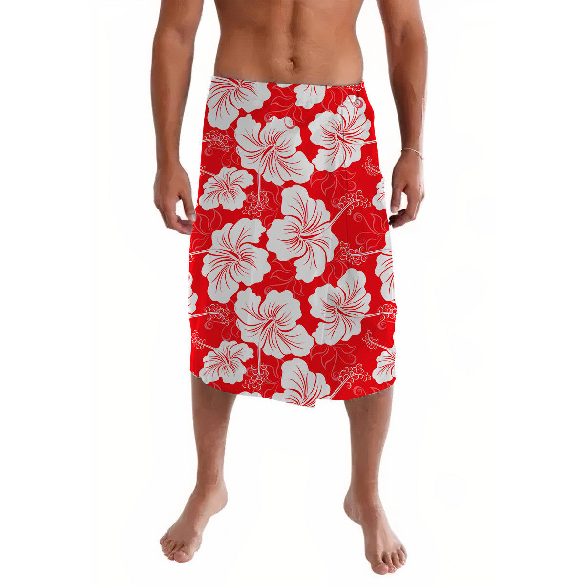 Hawaii Polynesian Lavalava Hibiscus Flowers LT13 Red - Polynesian Pride