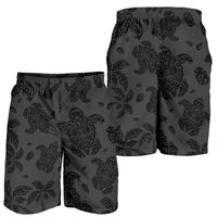 Polynesian Turtle Palm And Sea Pebbles Gray Men's Short Men's Shorts Gray - Polynesian Pride